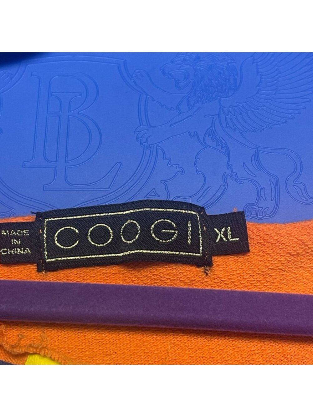 Coogi Knit Top Womens XLarge Urban Hip Hop Raw Edge Neck Tie Detail Big Logo - Picture 11 of 16
